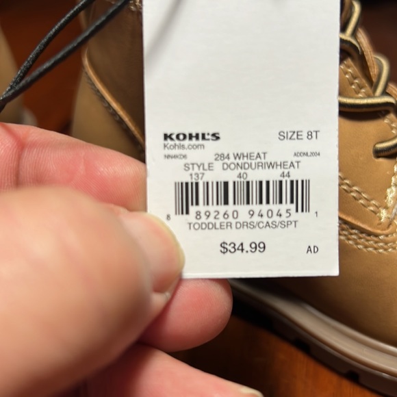 Jumping Bean 8T Brand New Toddler Donduriwheat Lace up / Side Zipper boots - Picture 11 of 11